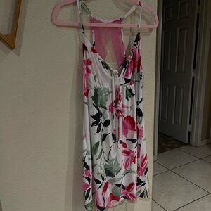 Secret Treasures Pink and Green Floral Nightgown Dress